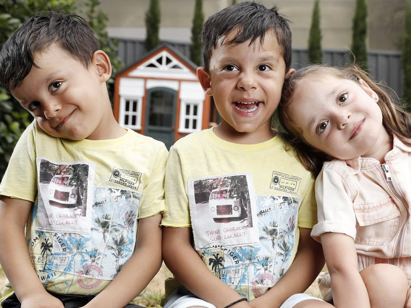 Triplets Alexia, Luis, and Tristan