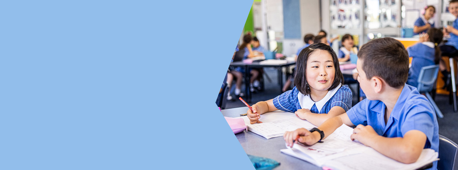 Students learning together in the classroom at St Mary's Primary School Rydalmere