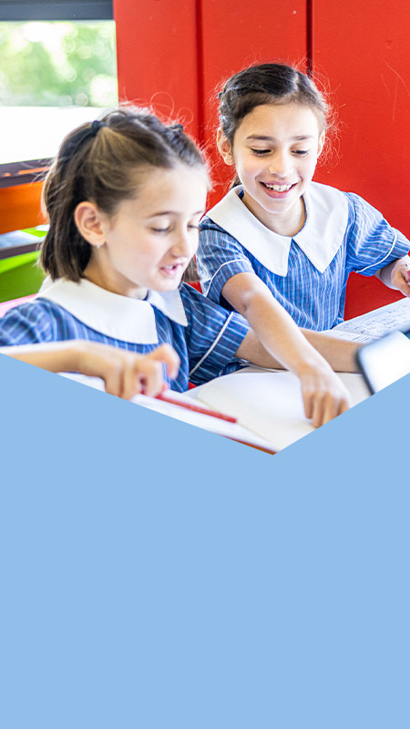 Students learning together in the classroom at St Mary's Primary School Rydalmere