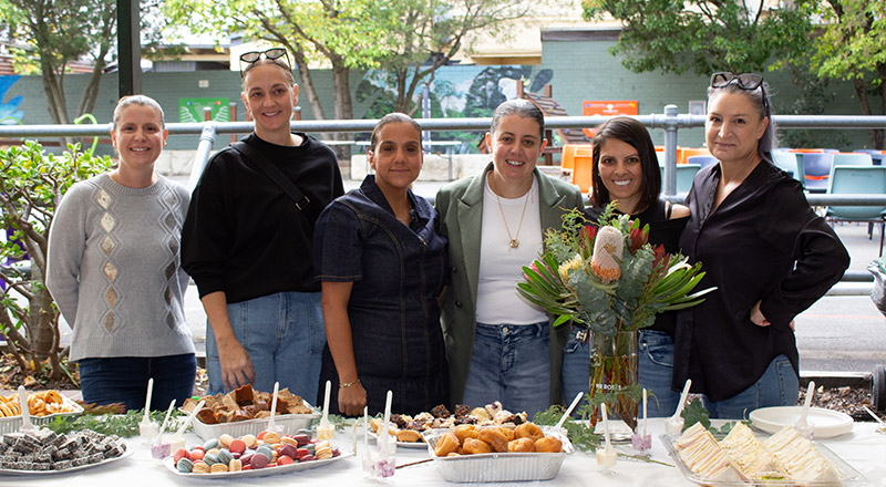 Mothers volunteering at a school event at St Mary's Primary School Rydalmere