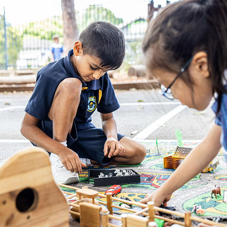 Students playing outside at St Mary's Primary School Rydalmere