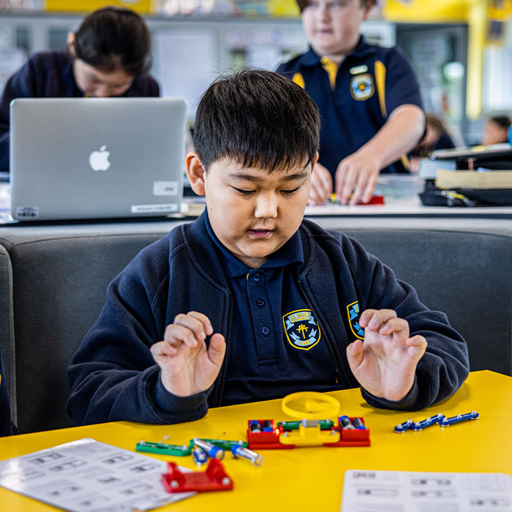 Student learning in the classroom at St Mary's Primary School Rydalmere